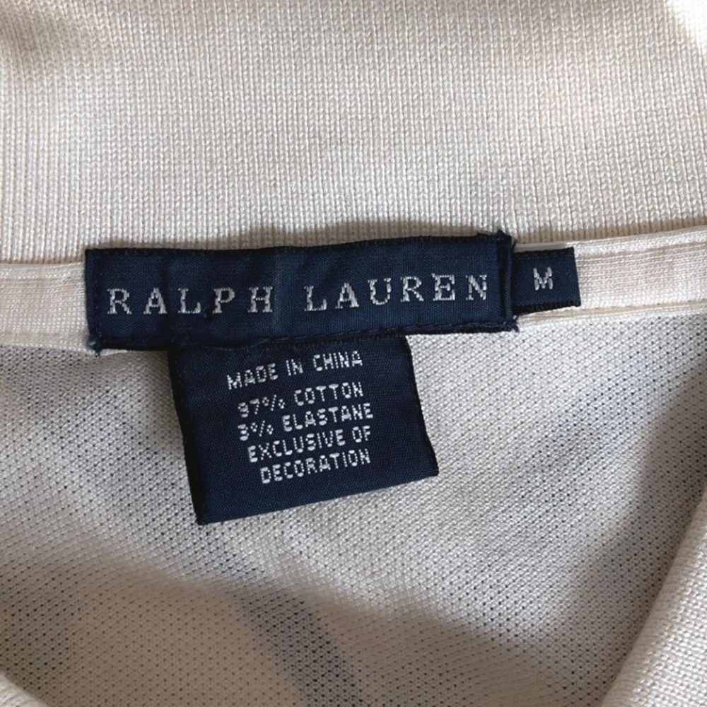 Ralph Lauren Womens Equestrian Horse Bit Print Polo Shirt Cream Brown Size M - Picture 4 of 8